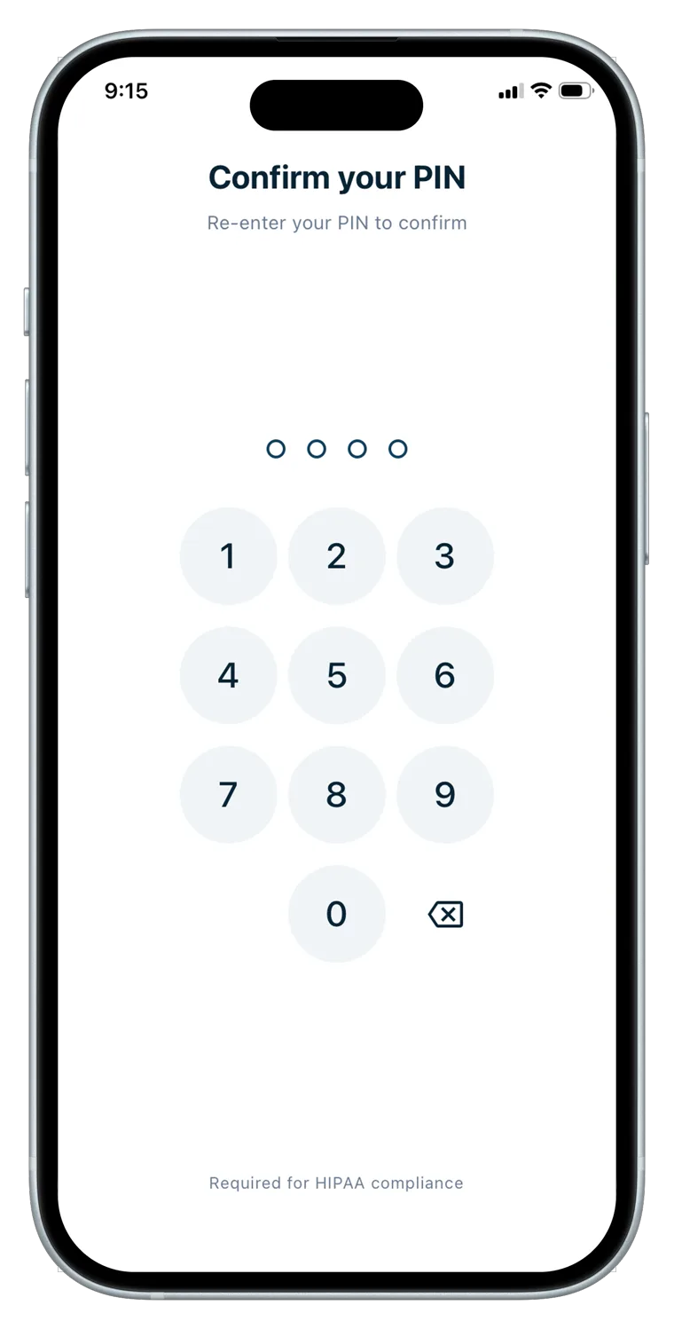 KloudMD — PIN lock